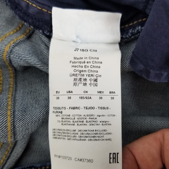 ARMANI- Button Fly J21 Regular Dark Wash Jeans Mens Size 36 - Picture 11 of 15